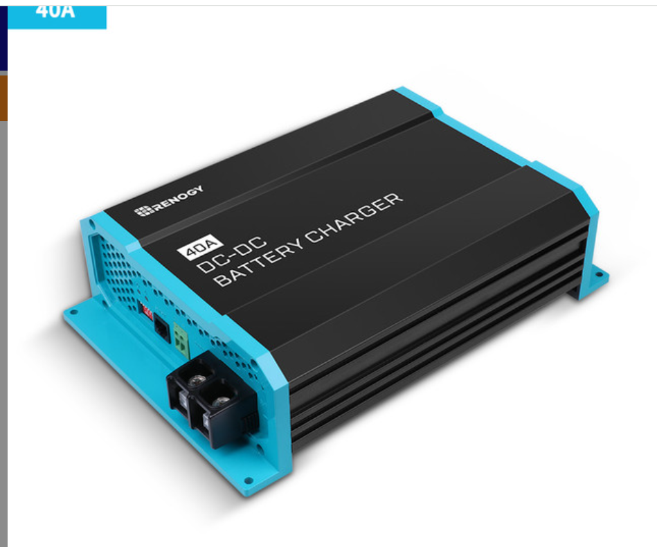 Carregador de bateria DC-DC de 12V 60A da Renogy, dispositivo de carga onboard para sistemas de energia automotiva.